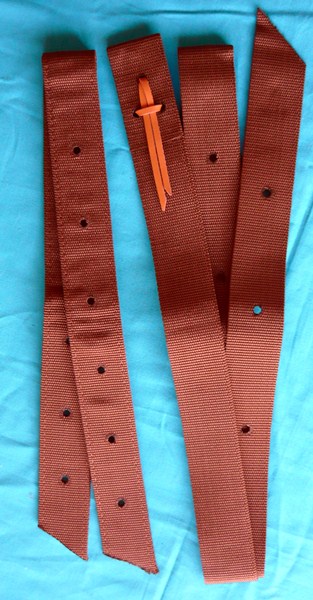 Brown Web Latigo Tie Strap & Off Billet Set
