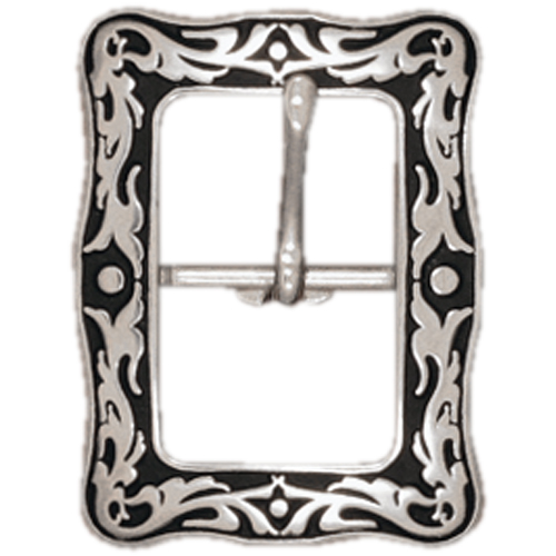 Jeremiah Watt Accented Floral Square Centre Bar Buckle 16mm